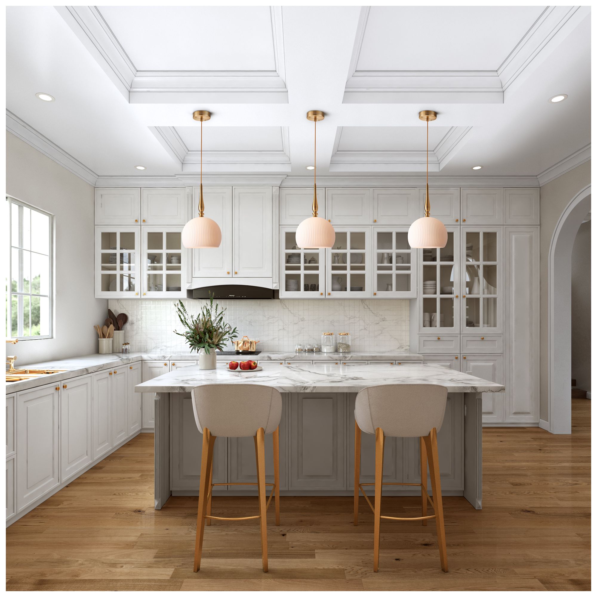 Image 6 Artcraft Kate 13 3/4" Wide Brushed Brass Pendant Light more views