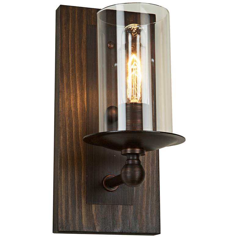 Image 1 Artcraft Legno Rustico 12 inch High Dark Pine Wall Sconce