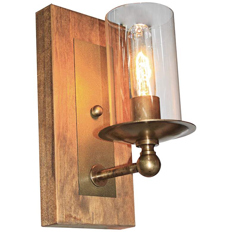 Image 1 Artcraft Legno Rustico 12" High Light Pine Wall Sconce