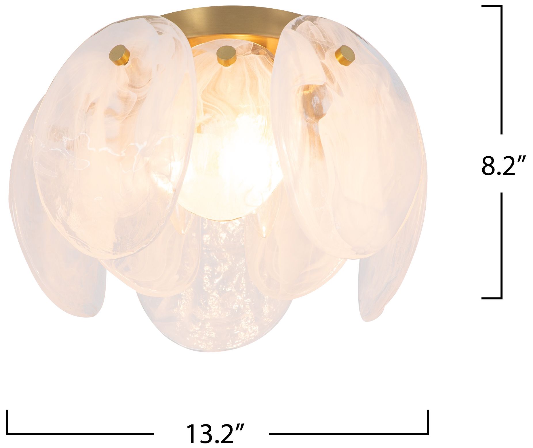 Artcraft Lily 13 1/4" Wide Brushed Brass Ceiling Light