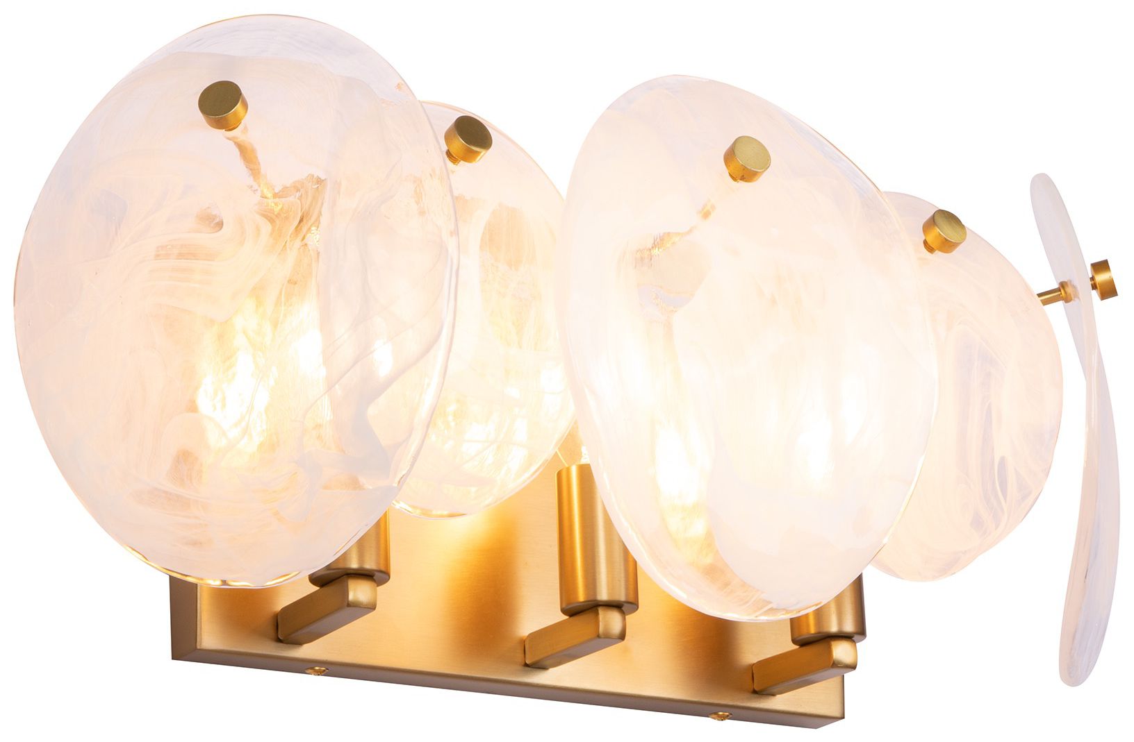 Image 3 ArtCraft Lily 18 1/2" Wide Brushed Brass 3-Light Bath Light more views