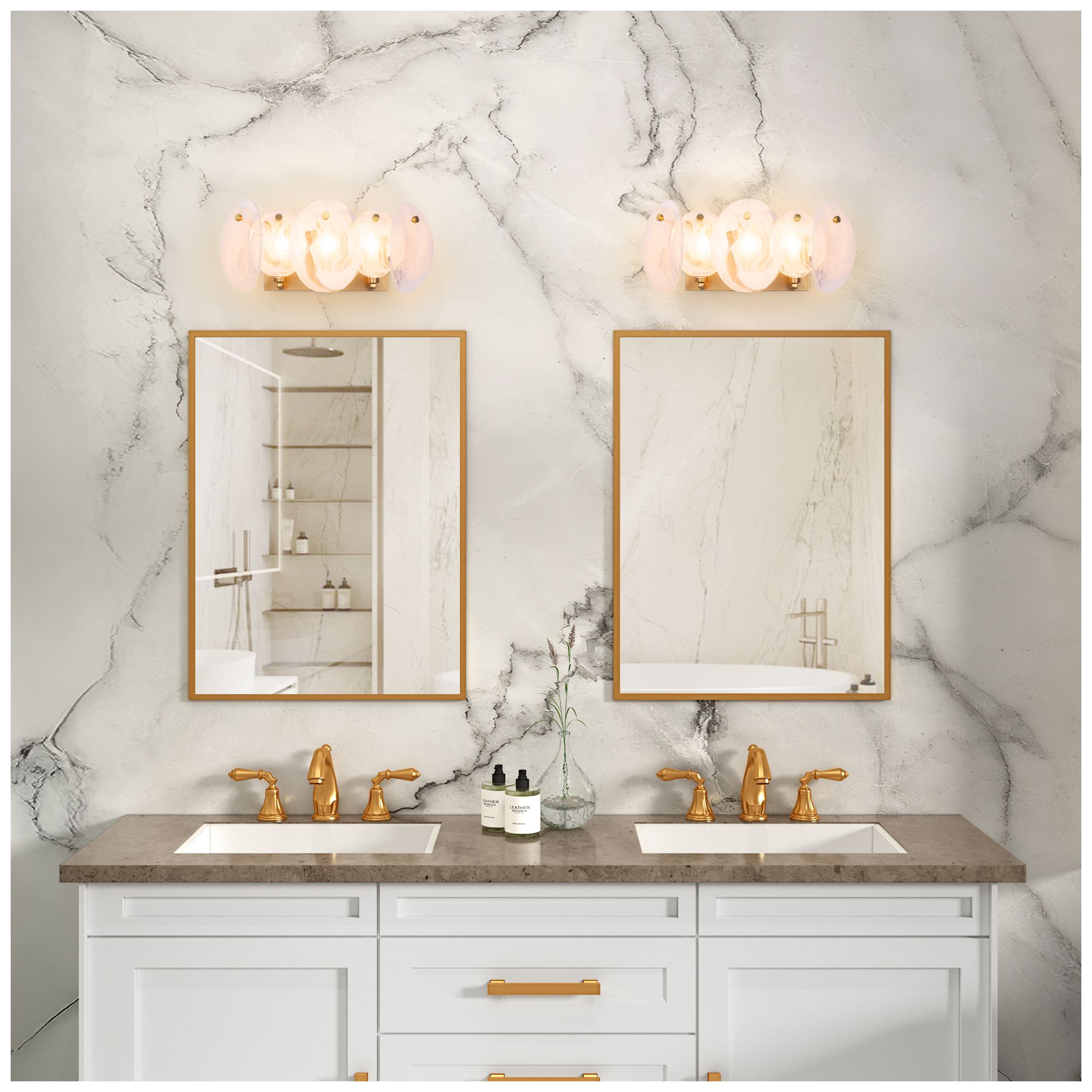 ArtCraft Lily 18 1/2" Wide Brushed Brass 3-Light Bath Light