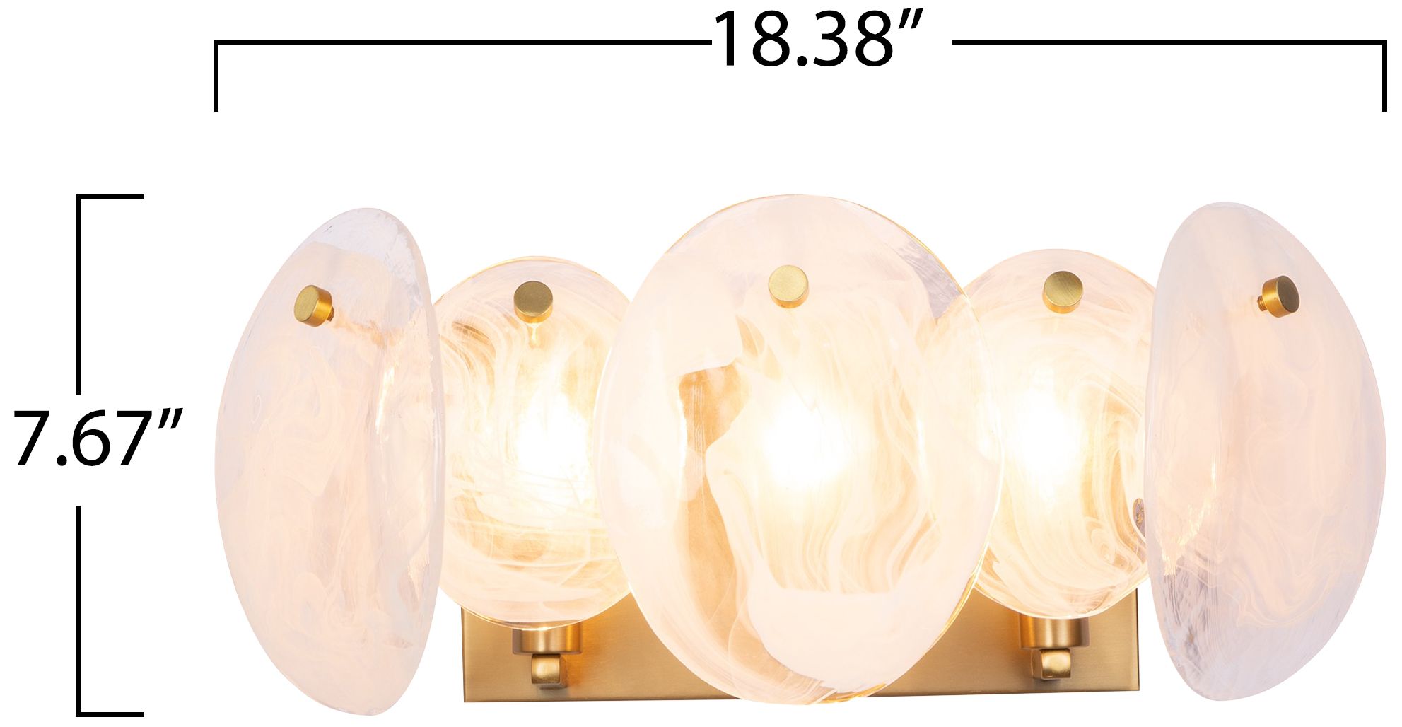 ArtCraft Lily 18 1/2" Wide Brushed Brass 3-Light Bath Light