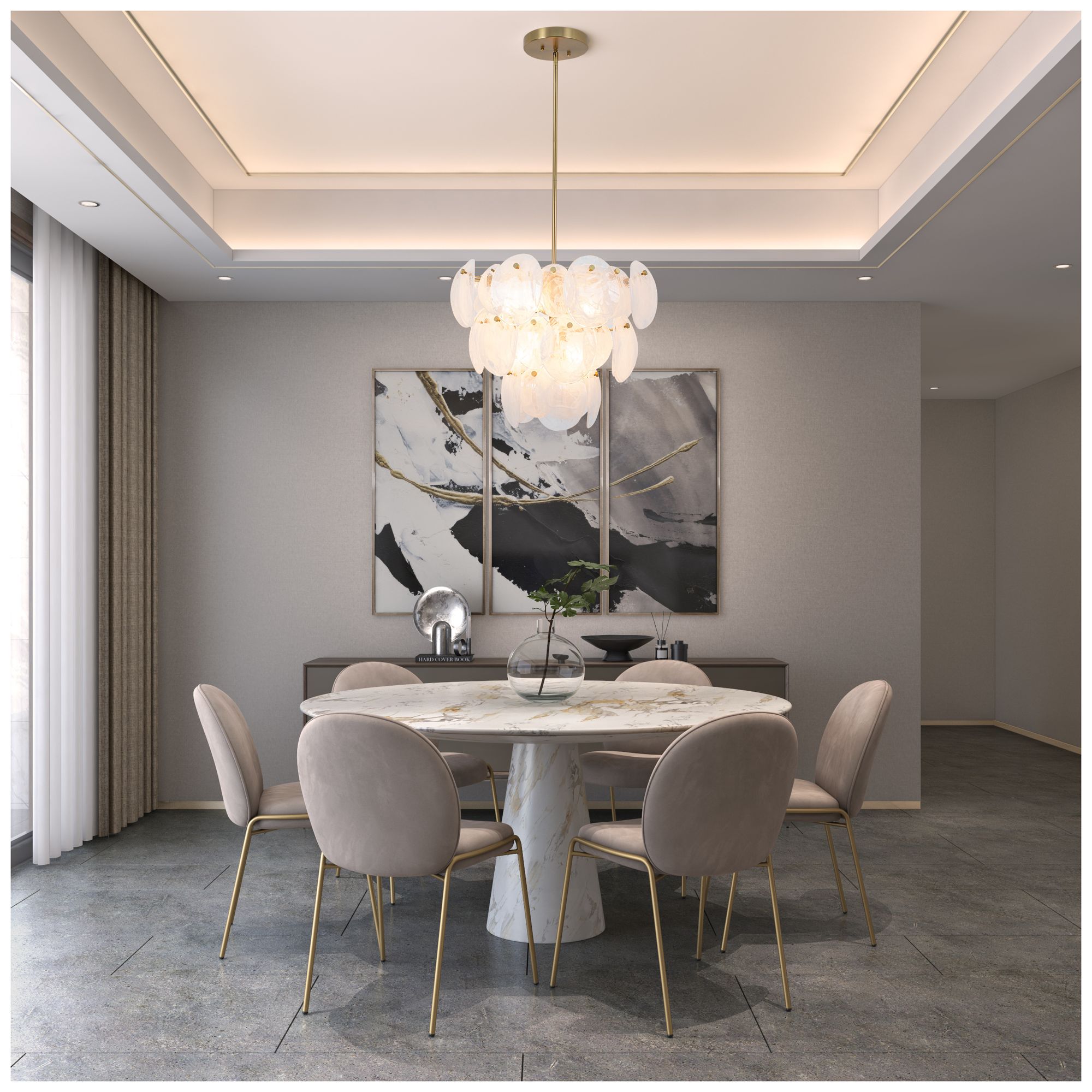 ArtCraft Lily 23 1/2" Wide Brushed Brass Chandelier