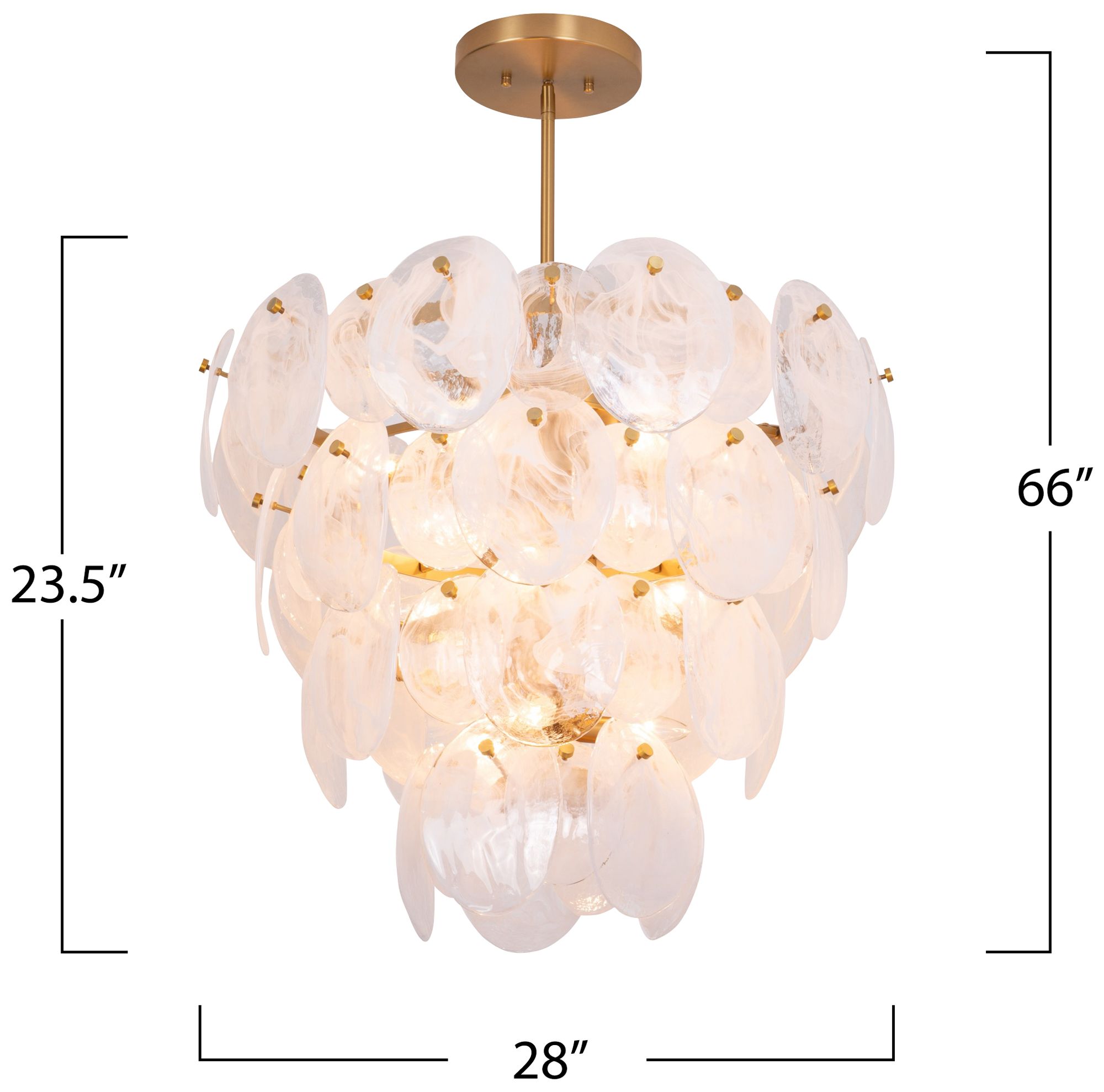 ArtCraft Lily 28" Wide Brushed Brass Empire Chandelier