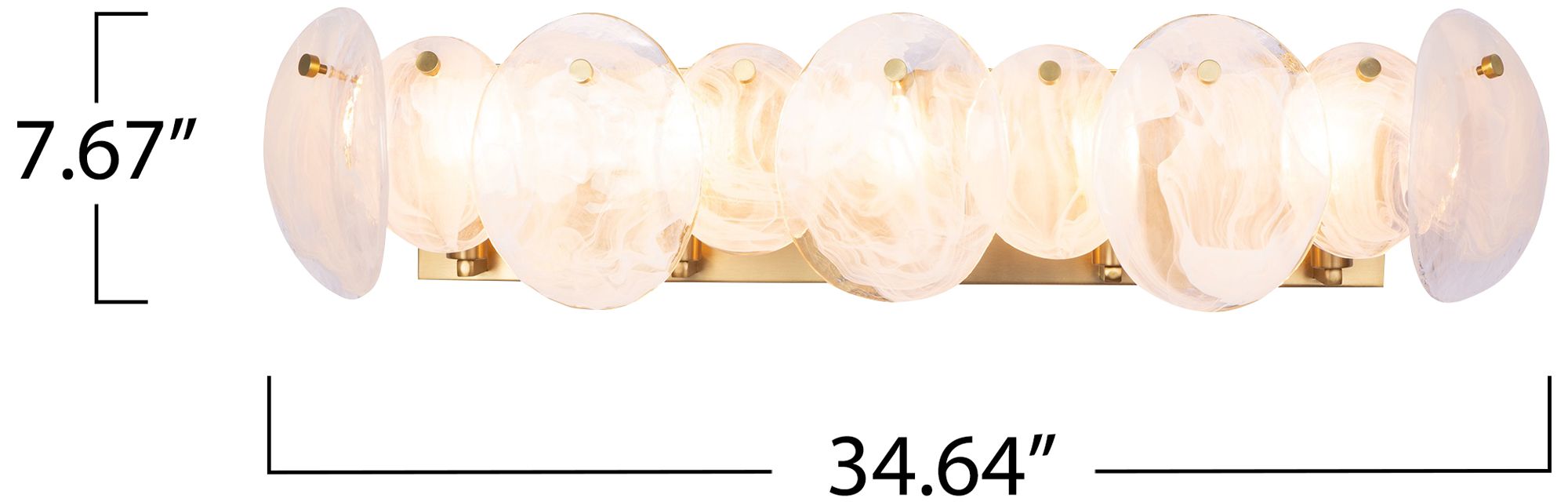 ArtCraft Lily 34 3/4" Wide Brushed Brass 5-Light Bath Light