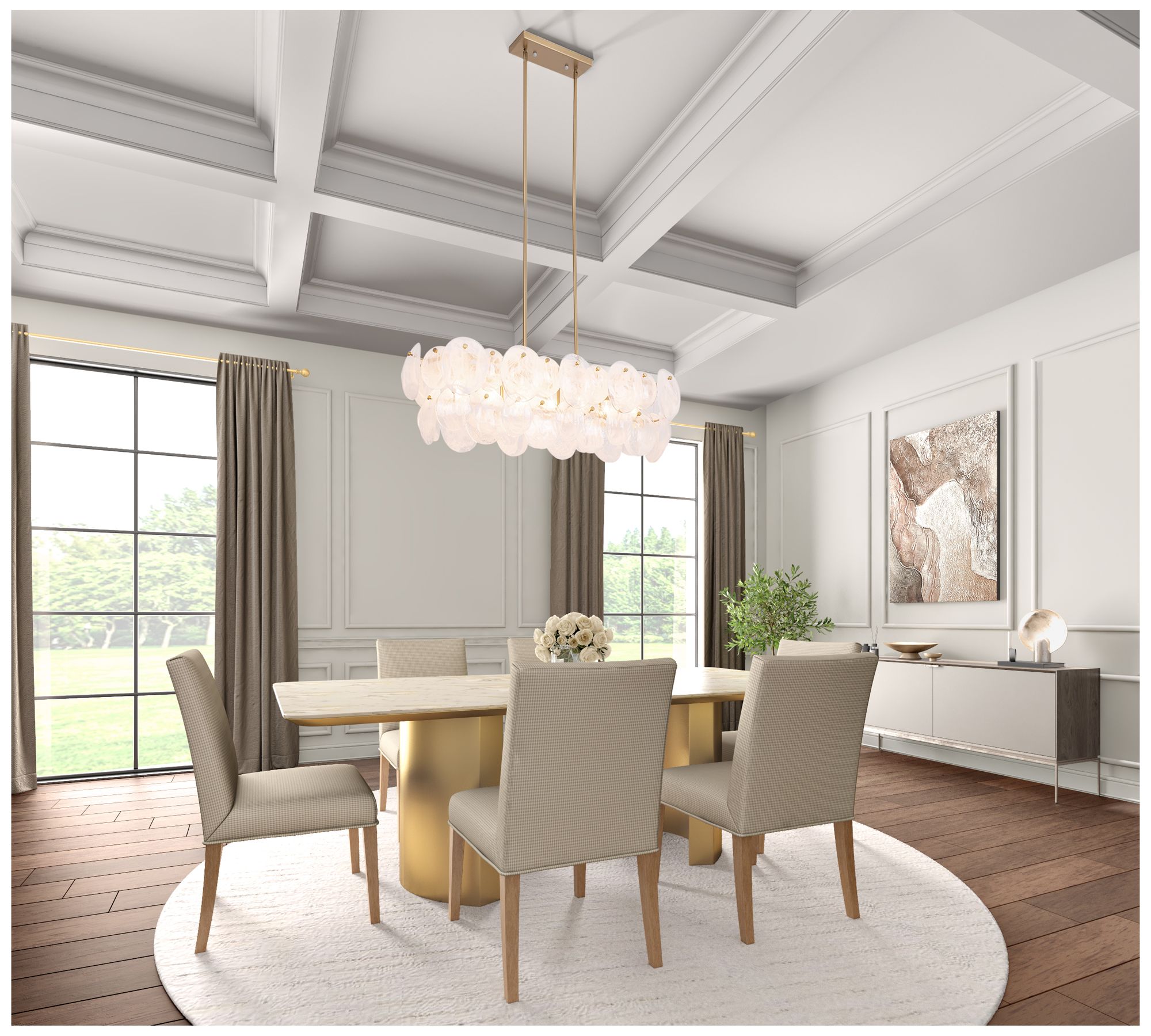 Artcraft Lily 42" Wide Brushed Brass Island Chandelier