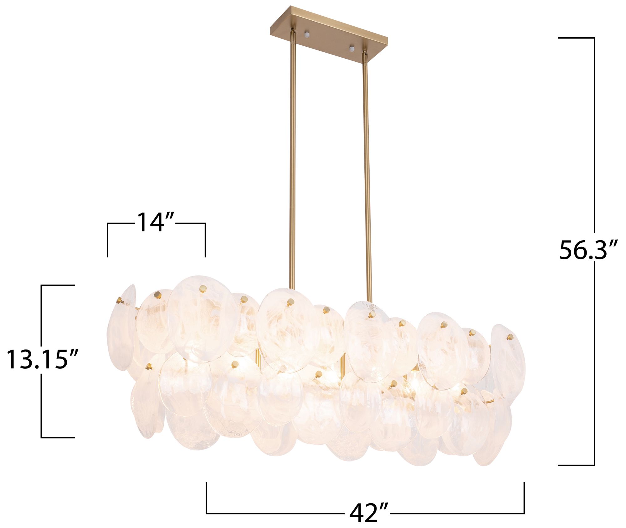 Artcraft Lily 42" Wide Brushed Brass Island Chandelier