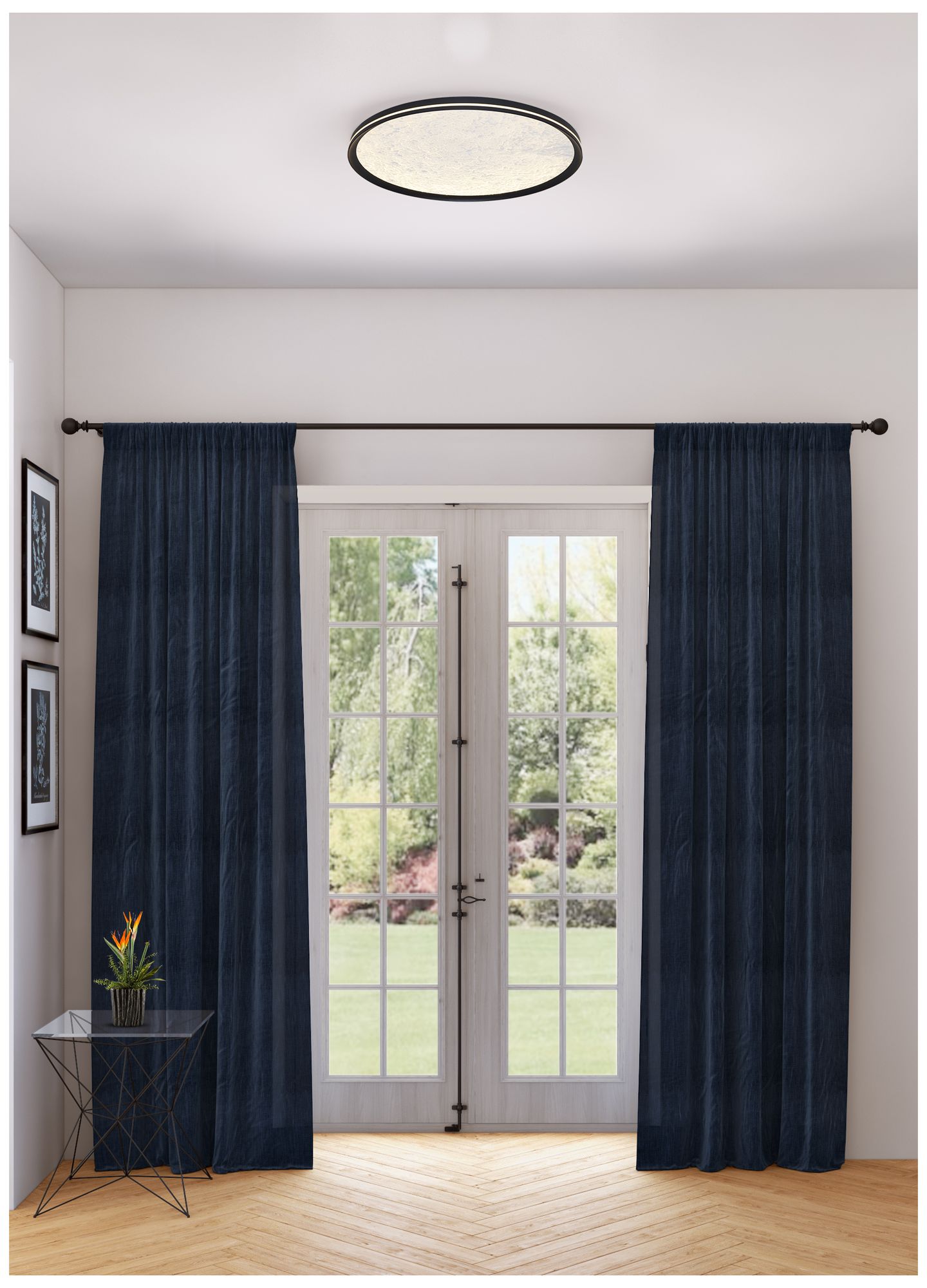 Artcraft Luna 11 3/4" Wide Black LED Ceiling Light