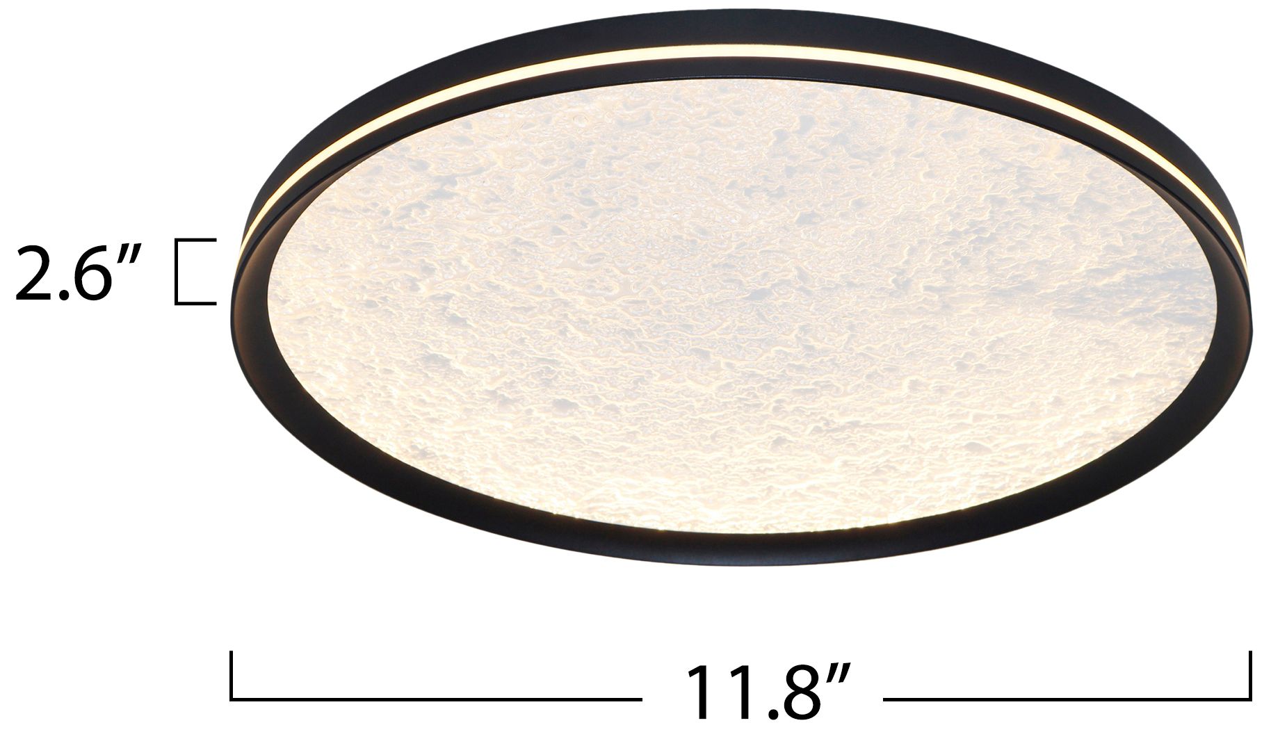 Artcraft Luna 11 3/4" Wide Black LED Ceiling Light