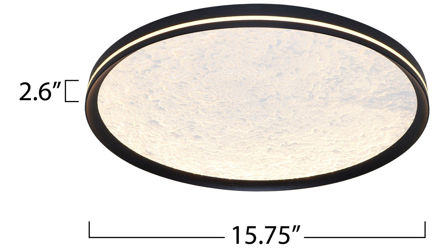 Artcraft Luna 15 3/4" Wide Black LED Ceiling Light