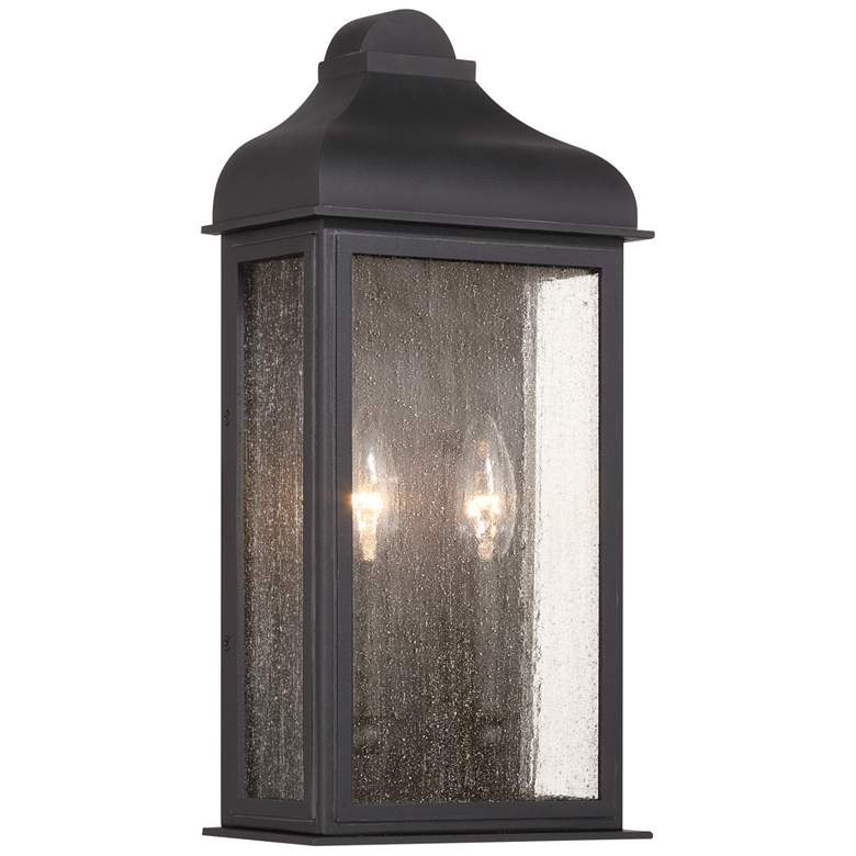 Image 1 ArtCraft Madrid 16" High Black 2-Light Outdoor Wall Light