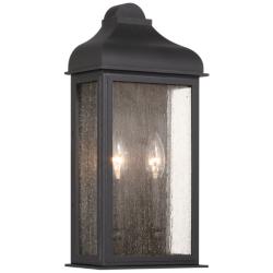 ArtCraft Madrid 16" High Black 2-Light Outdoor Wall Light