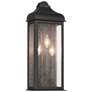 1_ArtCraft Madrid 19" High Black 3-Light Outdoor Wall Light