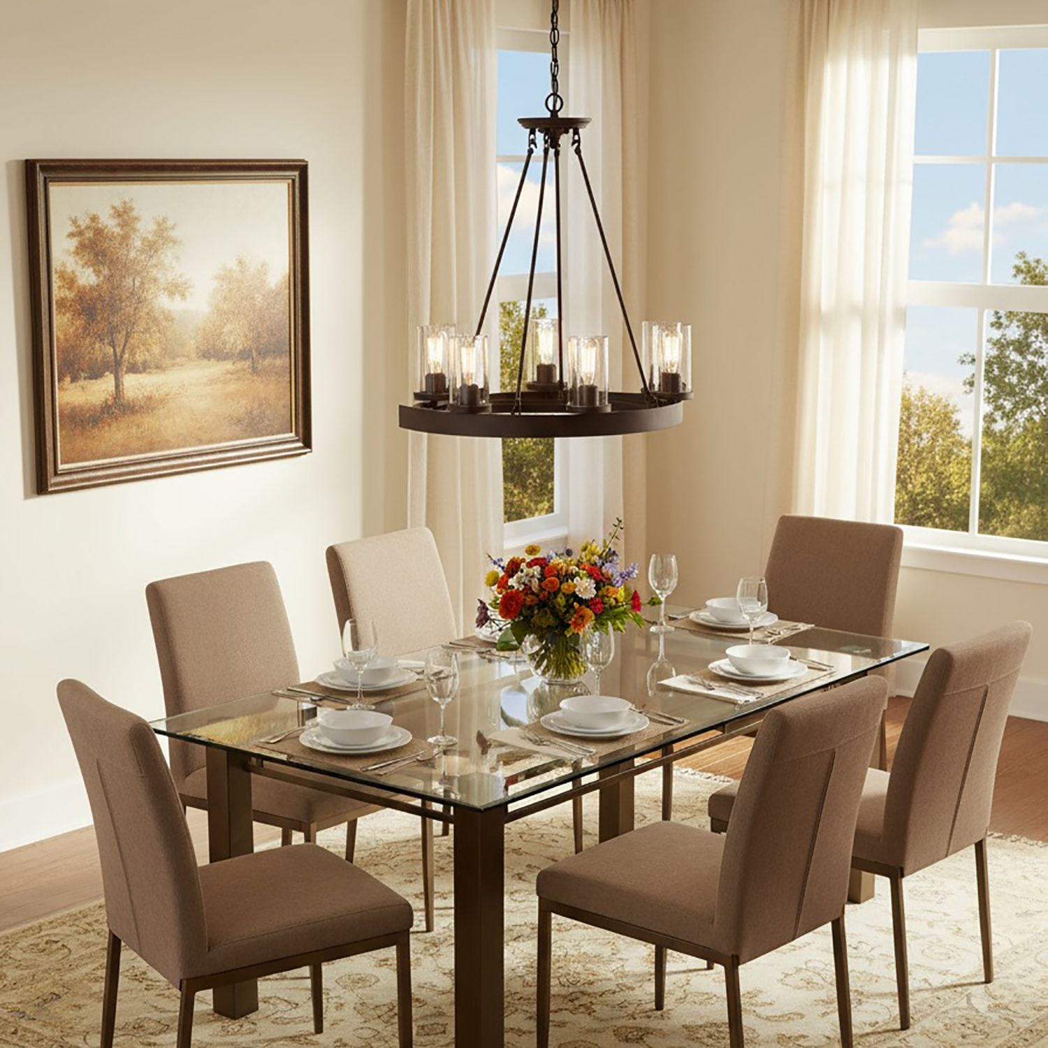 Image 2 Artcraft Menlo Park 31 1/2" Wide 6-Light Bronze Oval Chandelier more views