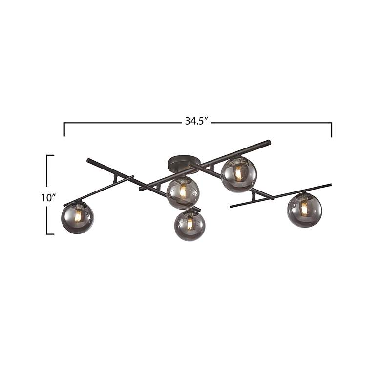 Image 4 Artcraft Modena 34 1/2" Wide Black 5-Light Ceiling Light more views
