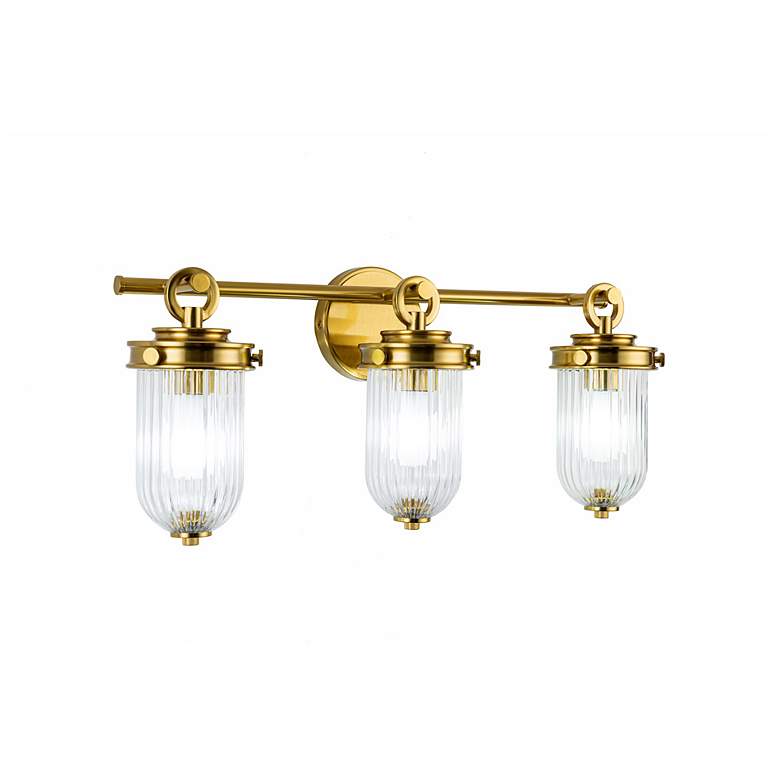 Image 3 ArtCraft Myla 24" Wide Vintage Brass 3-Light Bath Light more views