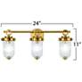 7_ArtCraft Myla 24" Wide Vintage Brass 3-Light Bath Light more views