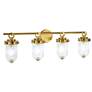 3_ArtCraft Myla 33 3/4" Wide Vintage Brass 4-Light Bath Light more views