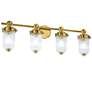 4_ArtCraft Myla 33 3/4" Wide Vintage Brass 4-Light Bath Light more views