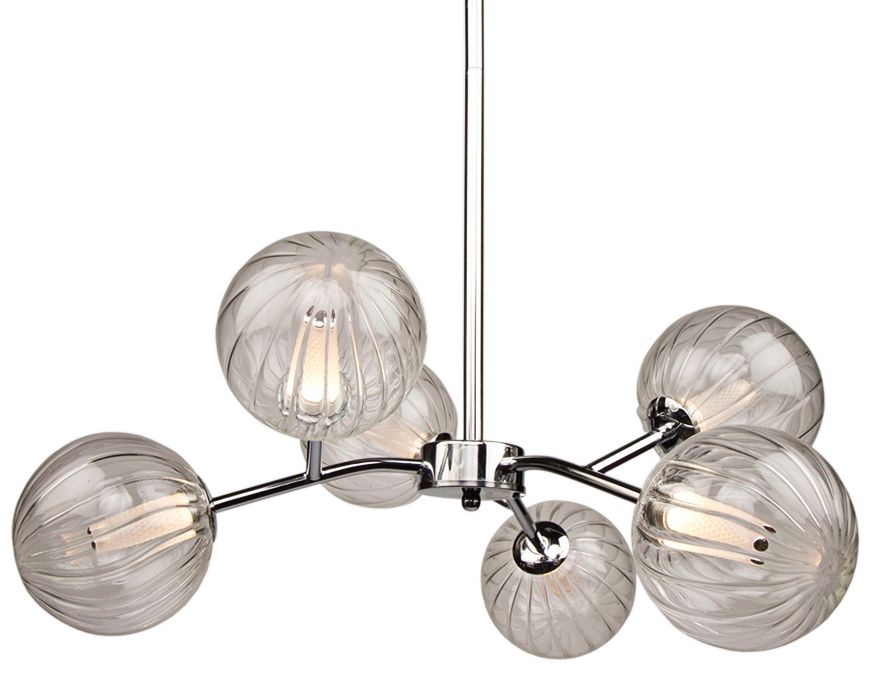 Artcraft Nightstar 26" Wide Chrome 6-LED Pendant