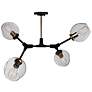 1_Artcraft Organic 29" Black and Vintage Brass 4-Globe Ceiling Light