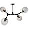Artcraft Organic 29" Black and Vintage Brass 4-Globe Ceiling Light