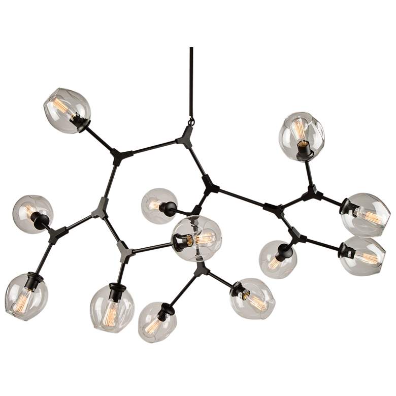 Image 2 Artcraft Organic 55" Black and Clear Glass 12-Light Modern Chandelier