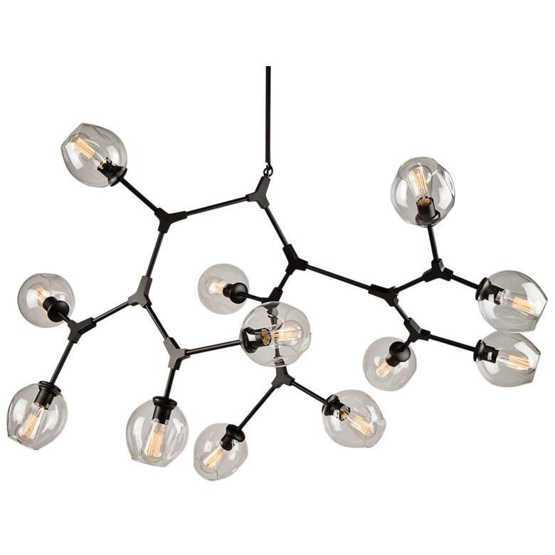 Image 2 Artcraft Organic 55 inch Black and Clear Glass 12-Light Modern Chandelier