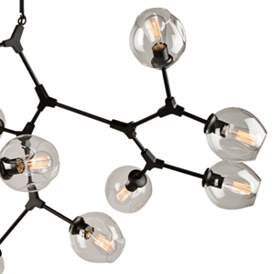 Image3 of Artcraft Organic 55" Black and Clear Glass 12-Light Modern Chandelier more views