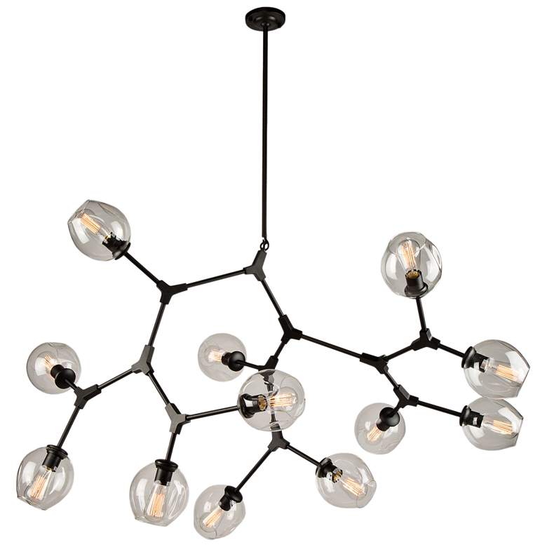 Image 4 Artcraft Organic 55 inch Black and Clear Glass 12-Light Modern Chandelier more views