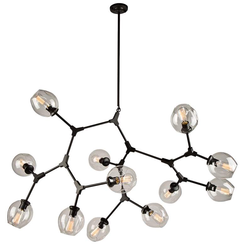 Image 4 Artcraft Organic 55" Black and Clear Glass 12-Light Modern Chandelier more views