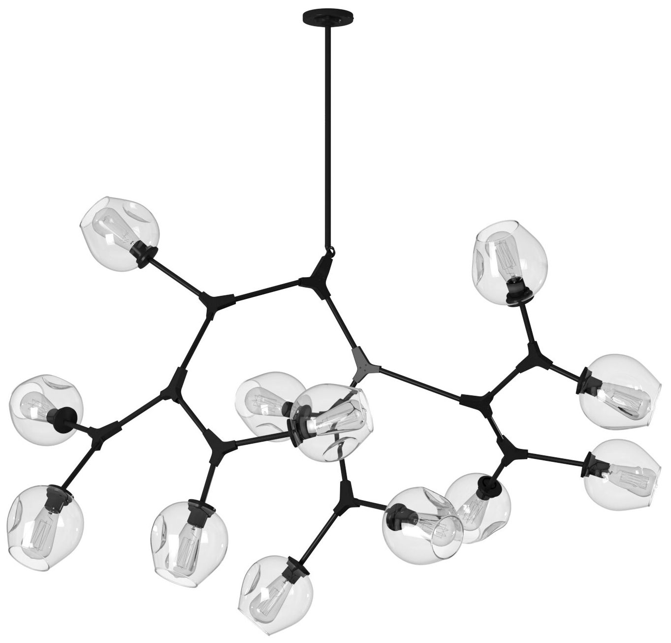 Image 6 Artcraft Organic 55" Black and Clear Glass 12-Light Modern Chandelier more views