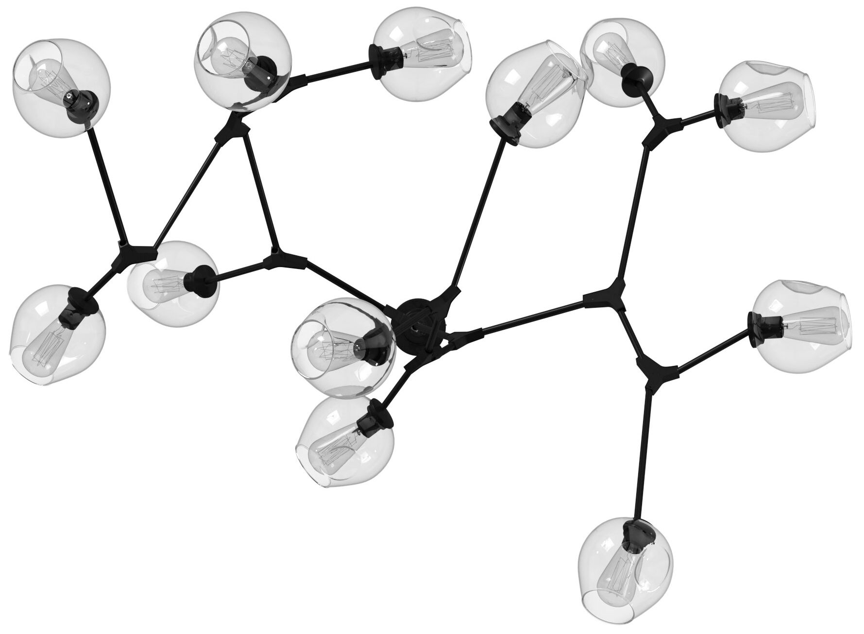 Image 7 Artcraft Organic 55" Black and Clear Glass 12-Light Modern Chandelier more views