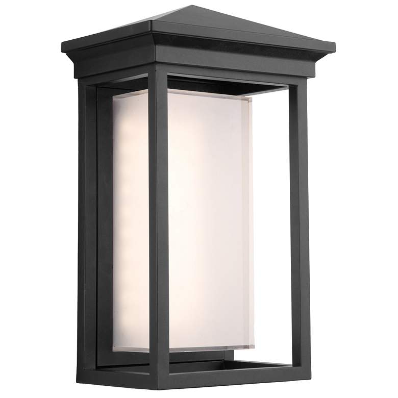 Image 1 Artcraft Overbrook 13 1/4" High Black LED Outdoor Wall Light