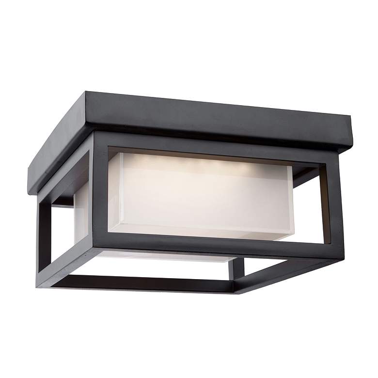 Image 1 Artcraft Overbrook 8 3/4"W Black LED Outdoor Ceiling Light
