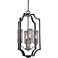 Artcraft Oxford 14"W Matte Black Mesh Cage 4-Light Pendant