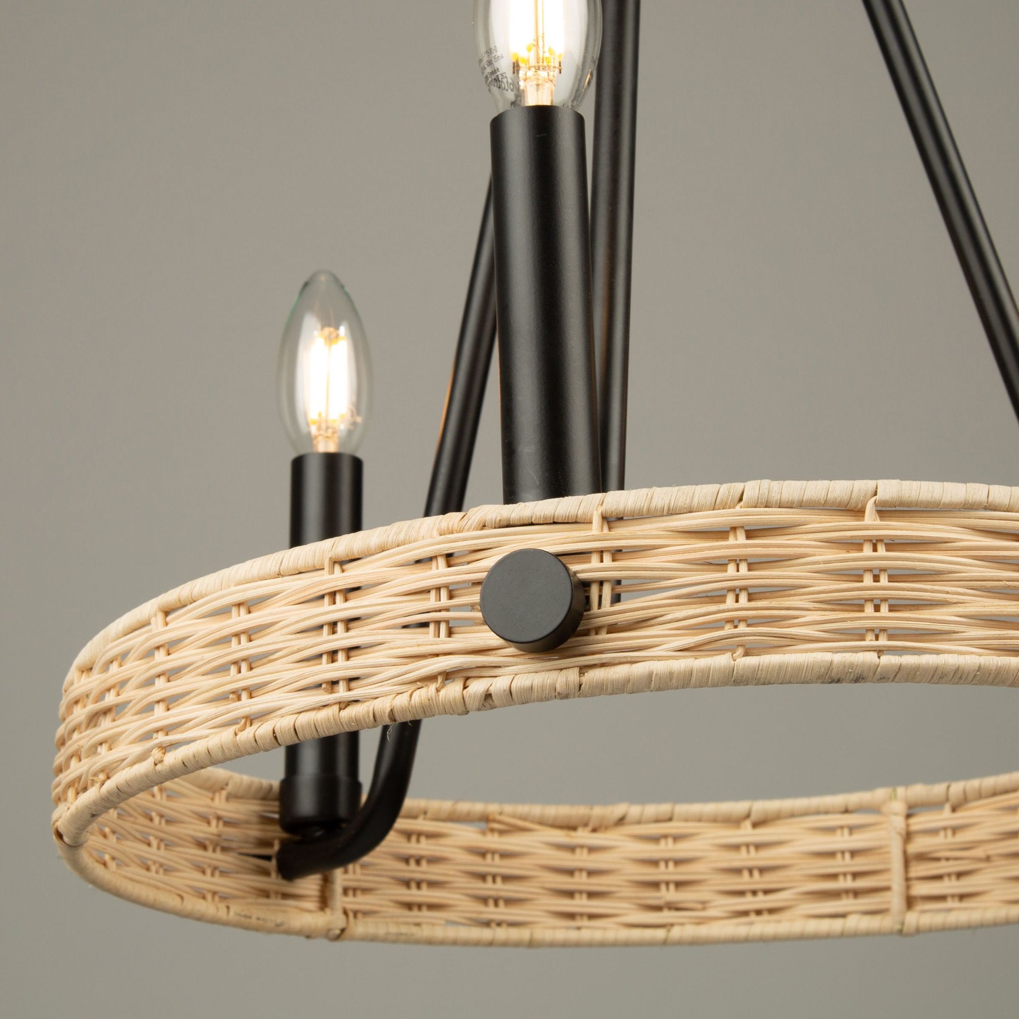 Artcraft Perris 16" Wide 3-Light Black Ring Chandelier