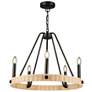 1_Artcraft Perris 24" Wide 8-Light Black Ring Chandelier