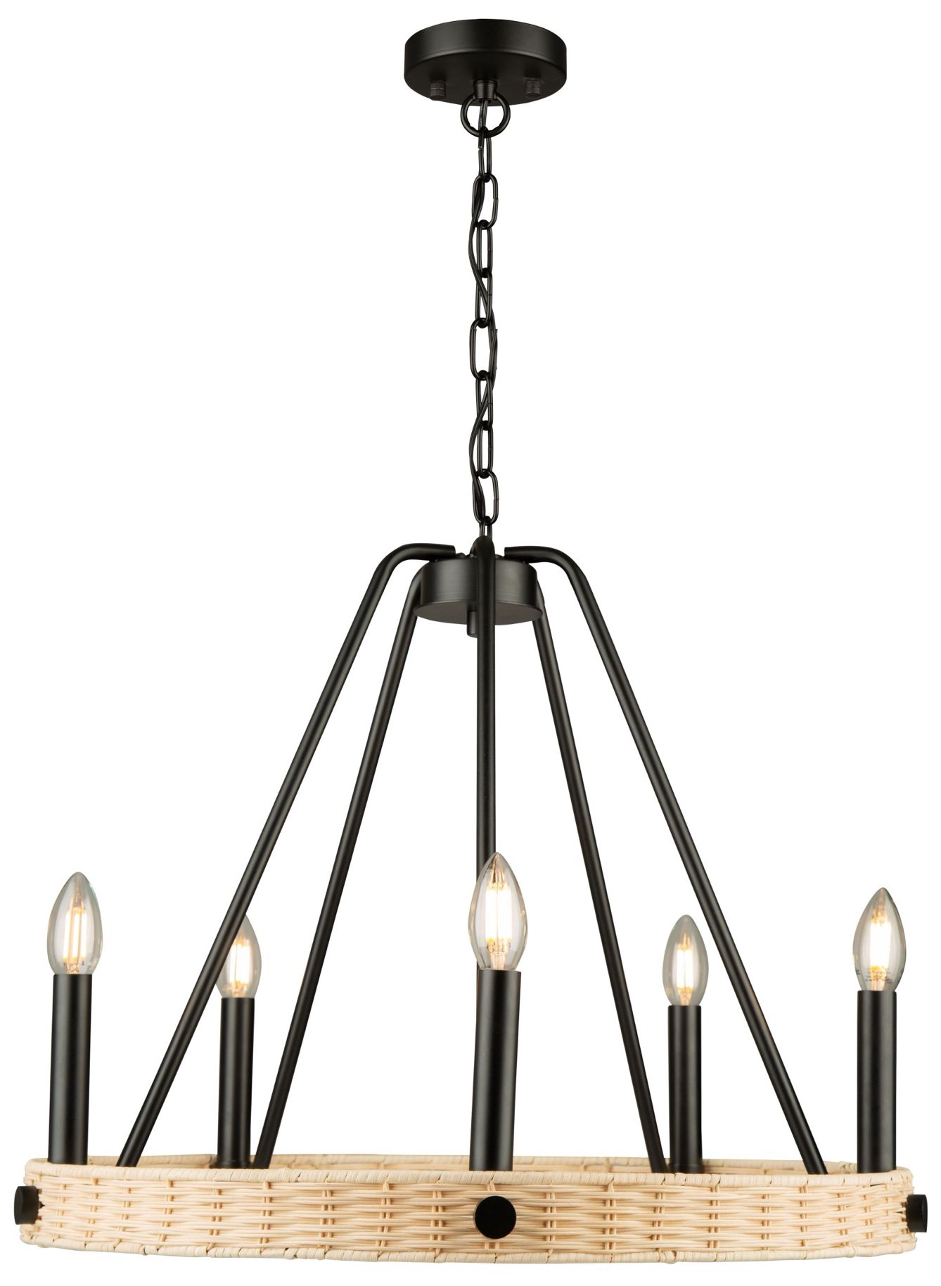 Image 2 Artcraft Perris 24" Wide 8-Light Black Ring Chandelier more views