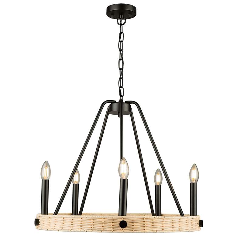 Image 2 Artcraft Perris 24" Wide 8-Light Black Ring Chandelier more views