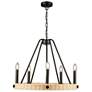 2_Artcraft Perris 24" Wide 8-Light Black Ring Chandelier more views