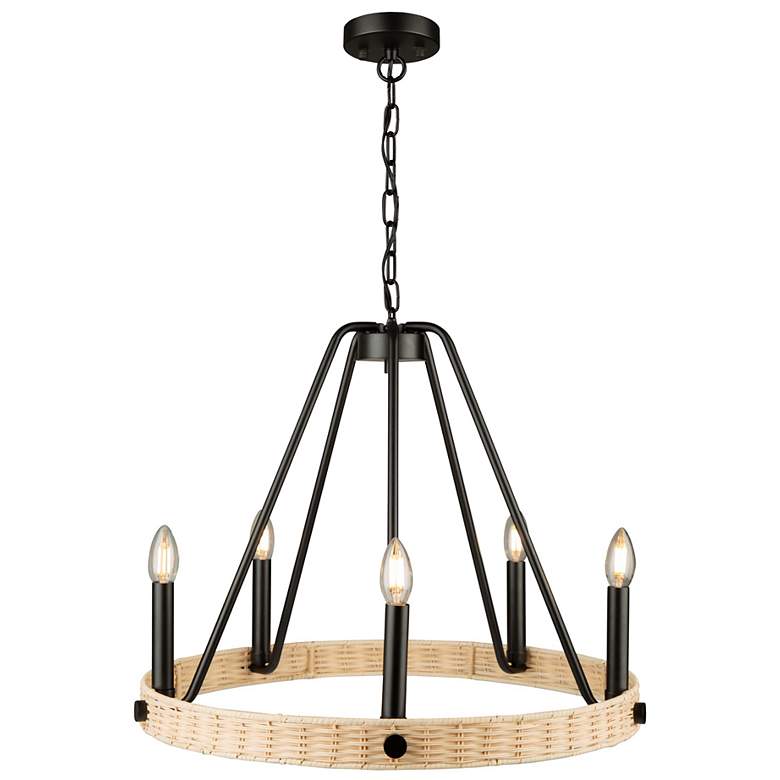 Image 3 Artcraft Perris 24" Wide 8-Light Black Ring Chandelier more views
