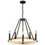 3_Artcraft Perris 24" Wide 8-Light Black Ring Chandelier more views
