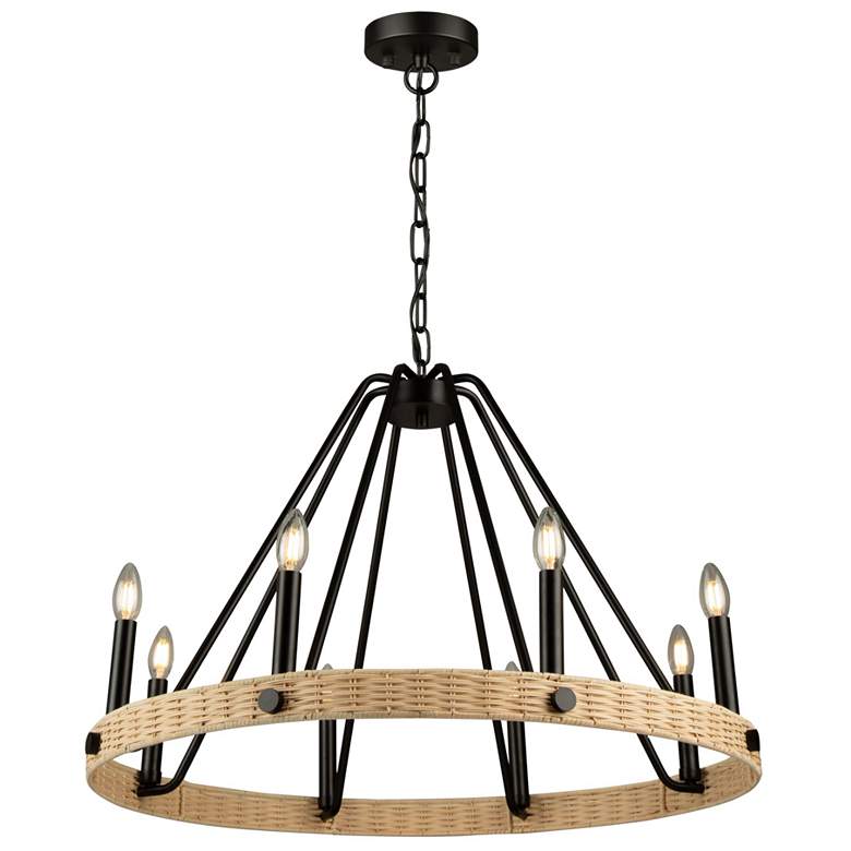Image 1 Artcraft Perris 32" Wide 8-Light Black Ring Chandelier