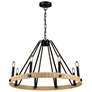 Artcraft Perris 32" Wide 8-Light Black Ring Chandelier