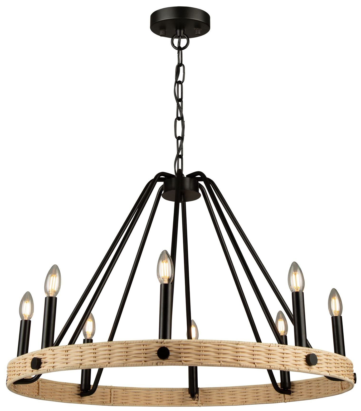Image 2 Artcraft Perris 32" Wide 8-Light Black Ring Chandelier more views