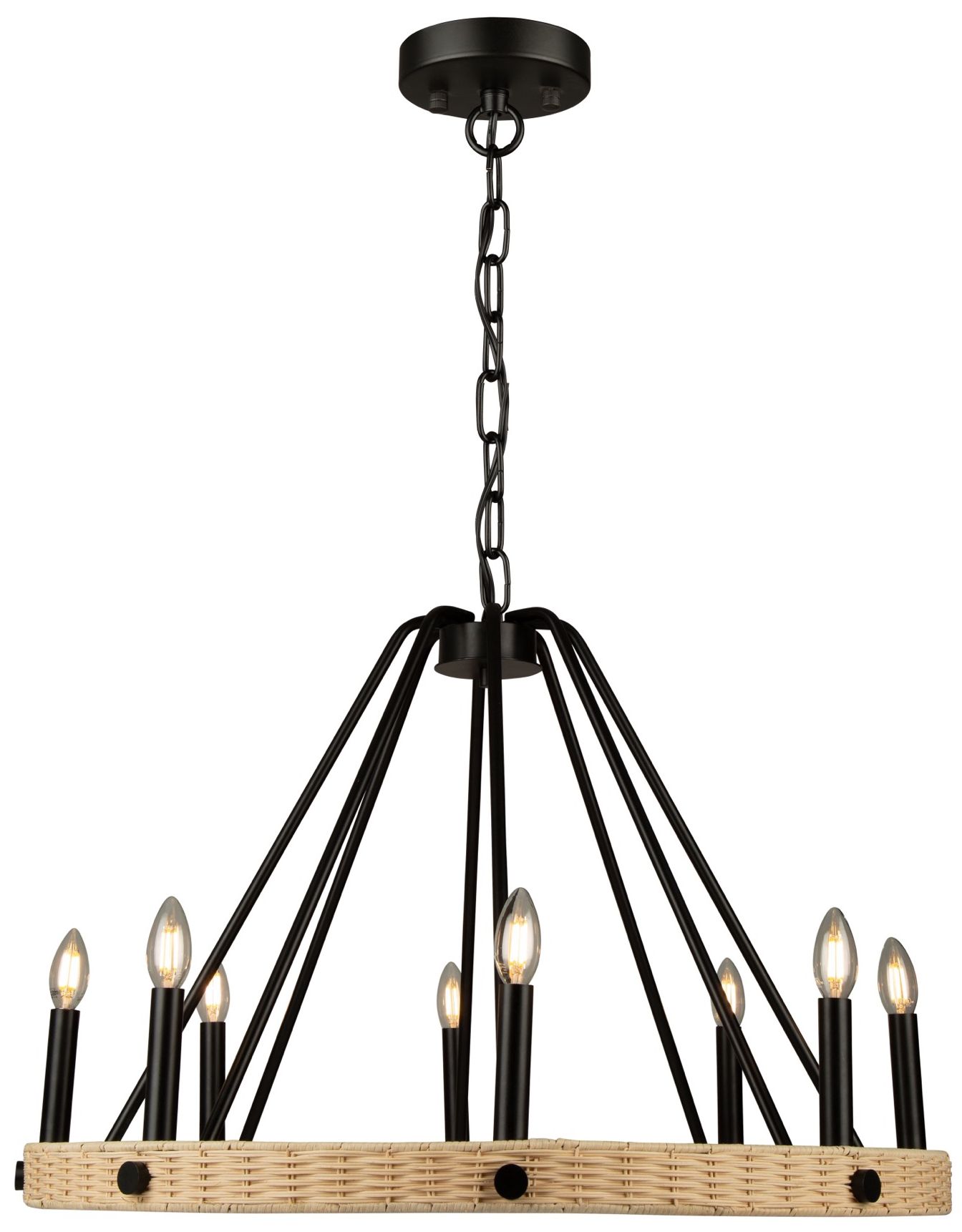 Image 3 Artcraft Perris 32" Wide 8-Light Black Ring Chandelier more views