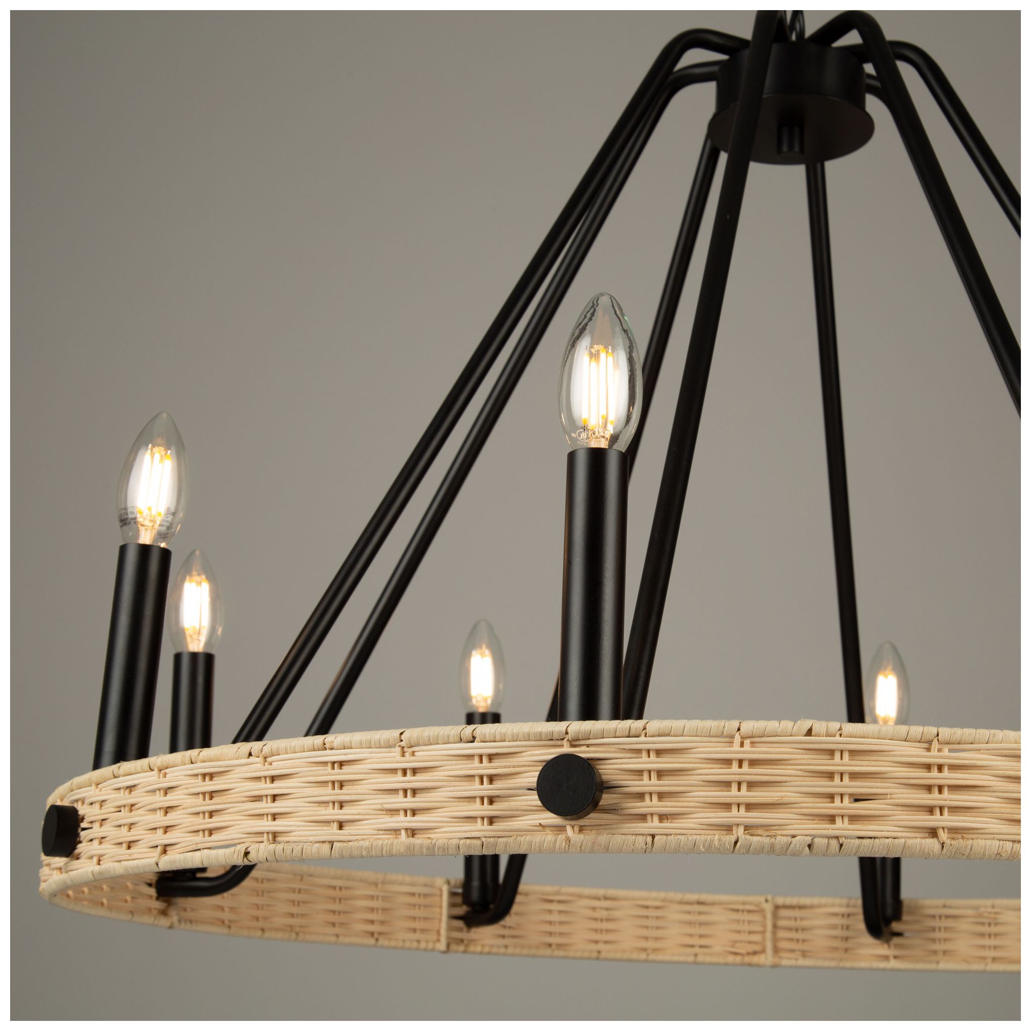 Image 5 Artcraft Perris 32" Wide 8-Light Black Ring Chandelier more views
