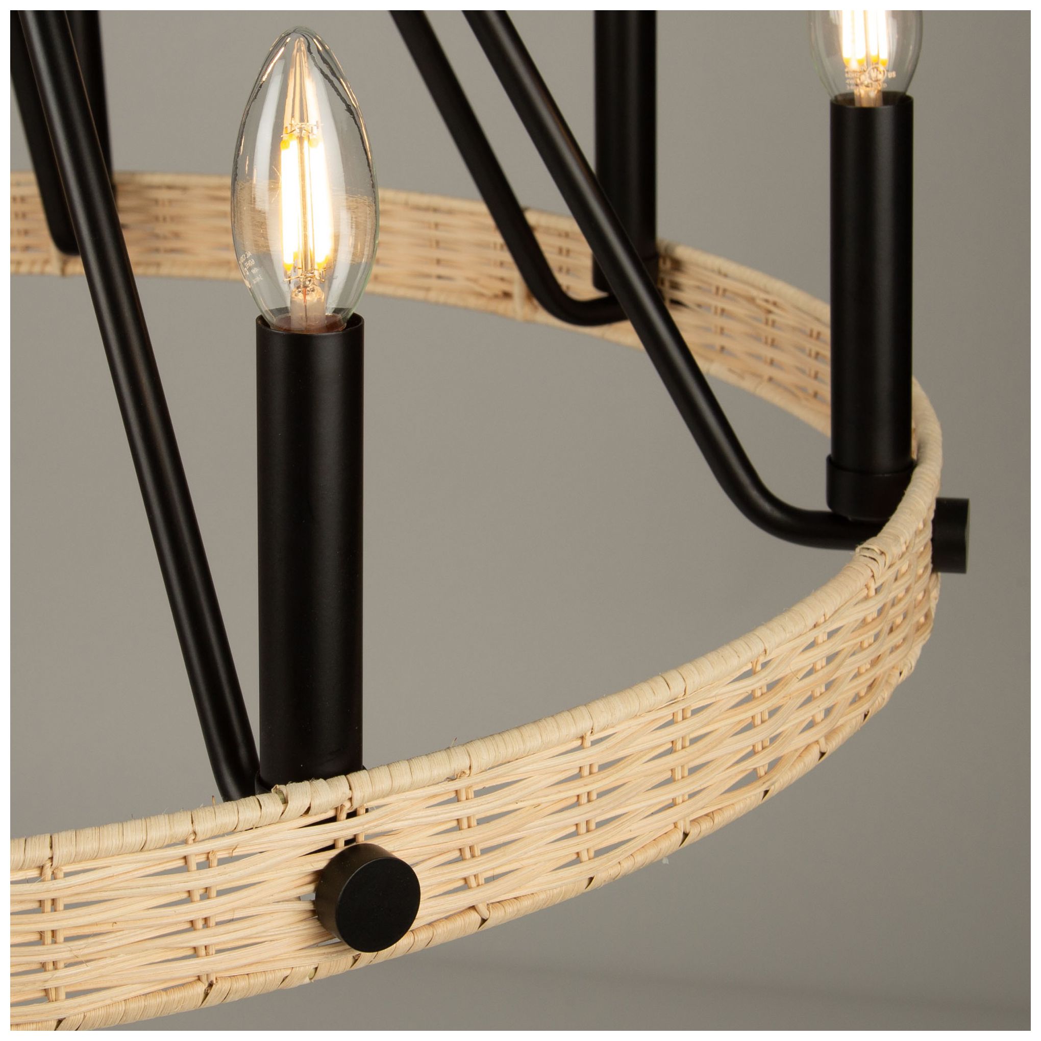 Artcraft Perris 32" Wide 8-Light Black Ring Chandelier